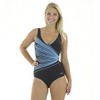Zoggs Women's Portland Crossover Swimming Costume - Black/Light Blue, 34