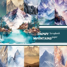 SNOWY MOUNTAINS SCRAPBOOK PAPER: MYSTICAL HILLS themed Double Sided Craft Paper, DIY junk journals, Decoupage, Mixed media art, Origami, Collage