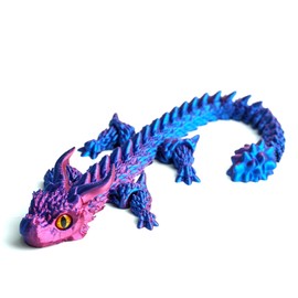 3D Printed Dragon Model with Eyes,Flexible Animals Toy Statue,Movable Joints,Home Office Decor,Interesting Toys for Autism/ADHD,Festival Gifts toco,Fidget Toys, Executive Desk Animals Toy