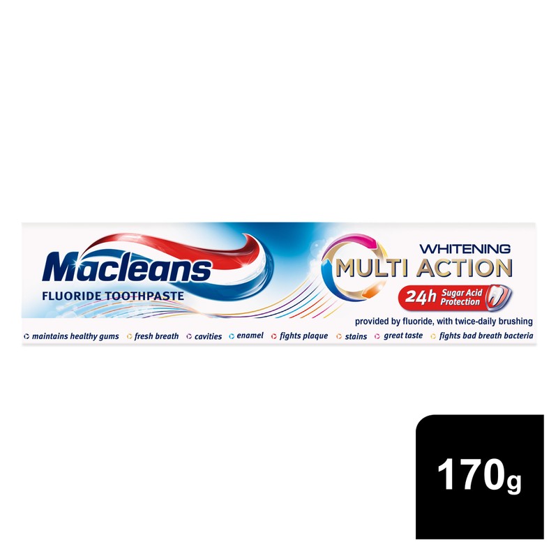 Macleans Toothpaste Multi Action Whitening Fluoride Toothpaste, 170g