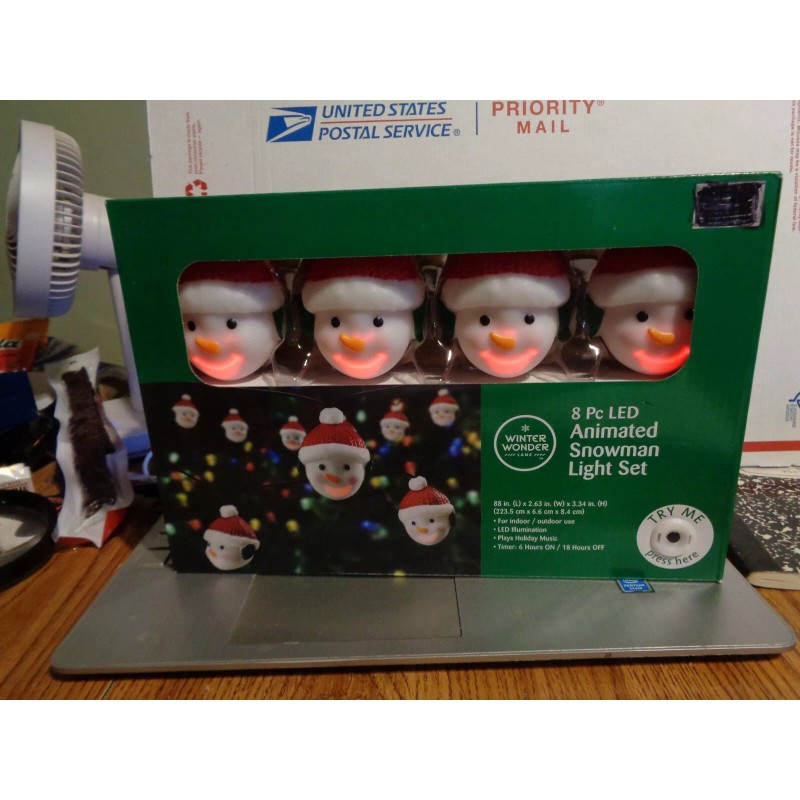 Winter Wonder Lane 8 Animated LED Batttery Operated Snowman Light