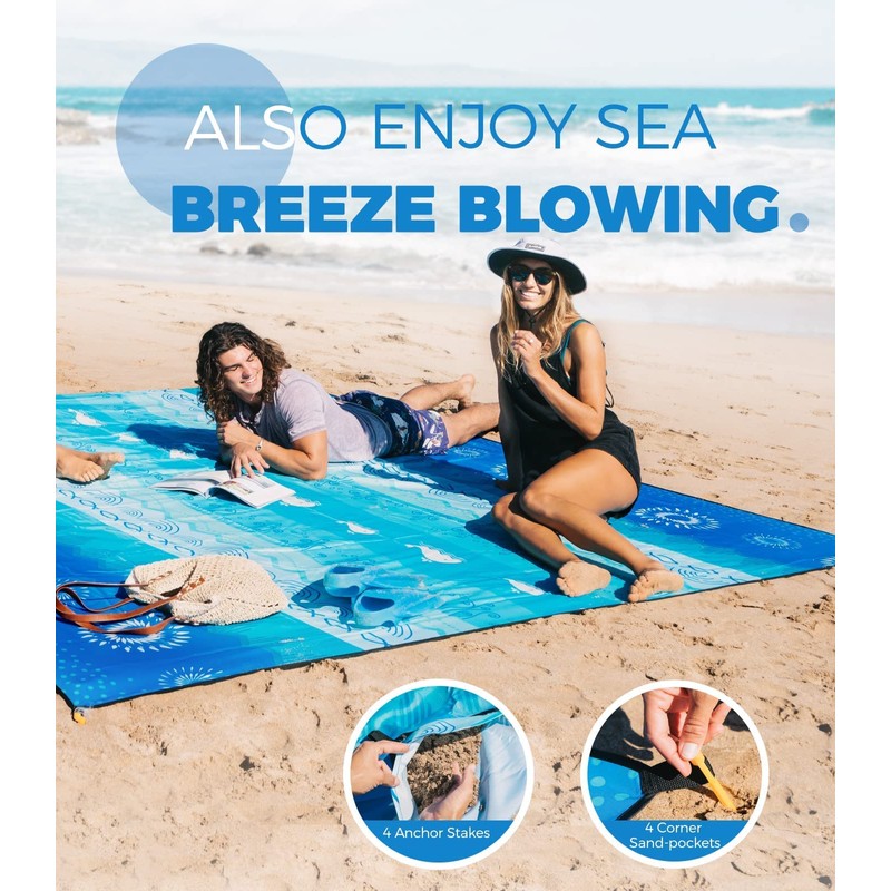 OCOOPA Beach Blanket Sand Free Extra Large Picnic Deck Waterproof
