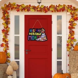 Hispanic Heritage Month Decorations Latin American Wooden Door Sign Hispanic Heritage Month Door Decor Wreath Hispanic Heritage Month Decorations for Home School Classroom
