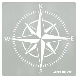 Aleks Melnyk #72 Compass Rose Stencil, Nautical Stencil for Painting on Wood, Template Craft Wood Burning, Pyrography, Painting and Engraving, Patterns