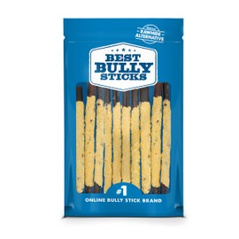 Best Bully Sticks All Natural Dog Chews - 12 Inch Cheese Wrapped Beef Collagen Sticks - USA Baked & Packed - Highly Digestible, Limited Ingredient, Rawhide Alternative Dog Chew - 10 Pack