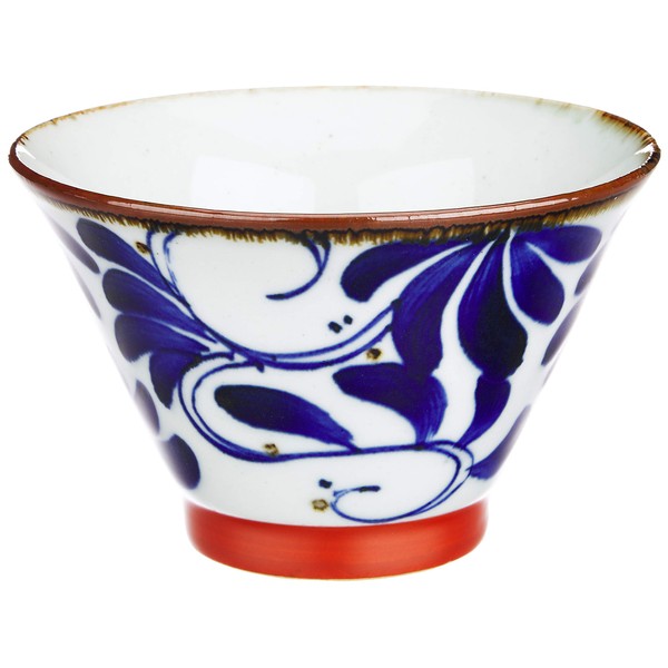Saikai Pottery Hasami Ware Wave.H Karakusa 568 Bowl (Red) 14258