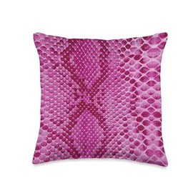 Leopard Print Animal Print Stylish Snake Pattern Design Pink Throw Pillow