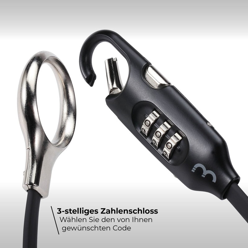 BBB Cycling BBL-55 cyclelock LoopSafe Coil Cable, Black, 1200 mm
