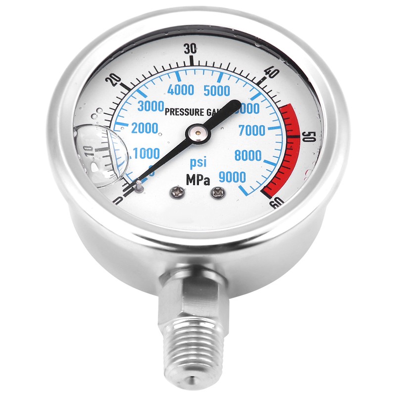 Hydraulic Pressure Gauge 60MPA/9000PSI Base Entry NPT1/4
