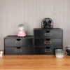 PACKGILO Wooden Storage Box Rustic Desktop Organizer with 3 Drawers
