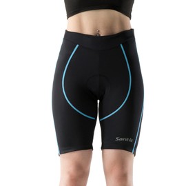 Santic Women's Cycling Shorts Biking Bicycle Half Pants Bike 4D Padded Breathable Tights Blue XL