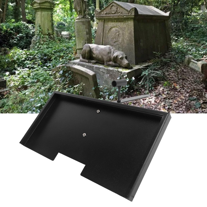 Grave Marker Stand, Heavy Duty Iron Memorial Stone Stand for