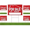 5 Pack 12x16 For Sale By Owner Yard Plastic Sign