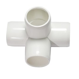 Rainbow Dream 4-Way 3/4 Inch PVC Elbow Corner Tee Fittings - 4 Way PVC Pipe Connectors - Build Heavy Duty Furniture Grade - 8 Pack, White
