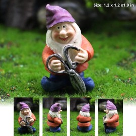 Peatop Fairy Garden Accessories Garden Gnome Figurines Set Of 7 Miniature Gnome Figurin