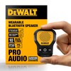 DEWALT Wearable Bluetooth Speaker (Updated Version), Clip-On Wireless Jobsite Pro