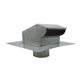 RDP Rooftop Exhaust Vent Cap with Damper and Bottom Extension (4 Inch, Galvanized)