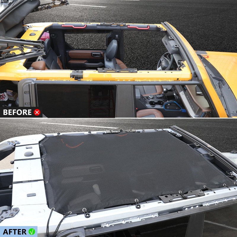 Sunshade for Ford Bronco, Sun Shade Bikini Top Cover Bimini