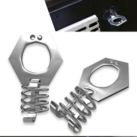 icykale 2 Pack RV Water Heater Twist Cam Lock, 1.5In Waterproof Durable Metal Automotive Heater Valve Bracket, Hook Design, Universal Camper Door Latch Fastener Parts Replacement (Silver)