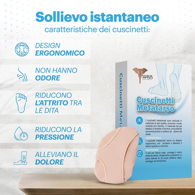 Surus Equipment 2 x Breathable Washable Lycra Fabric Metatarsal Pads