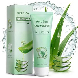 Aero Zen Gel De Aloe Vera Orgánico Al 98%, Aloe Puro Hidratante Natural Para Rostro Y Brazos, Gel Calmante E Hidratante Para Aliviar Quemaduras Solares Y Nutrir Profundamente La Piel, 118 G
