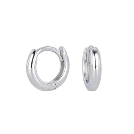 925 Sterling Silver Thin Hinged Hoop Earrings, Sold as a Pair (8mm Diameter)