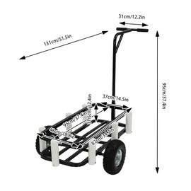 Beach Fishing Cart,Heavy Duty Portable Fishing/Beach Cart with 2 Wheels,Cart with Large Wheels for Fishing,Freestanding Outdoor Fishing Cart,for Fishing,Traveling, Camping,Sports Activities,Etc