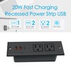 Furniture Recessed Power Strip with 20W Fast Charging, 2 AC