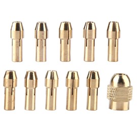 0.5-3.2mm Small Drill 4-Jaw Copper Drill Chuck Collet Set Micro Twist Drill Collet Set Mini Spiral Drill Electric Grinder Woodworking Brass Drill Chuck