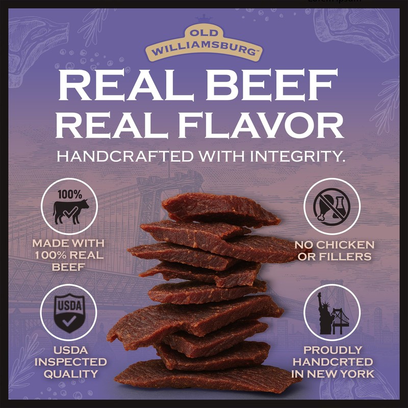 Old Williamsburg Teriyaki Beef Jerky, 2oz (3 pack) | Real