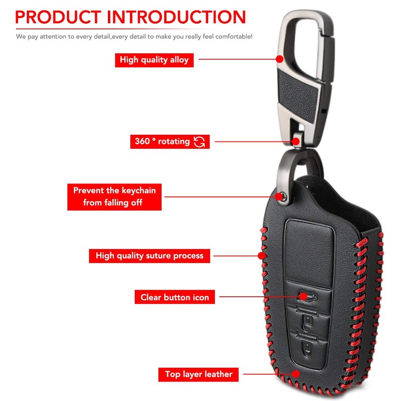 ontto Premium Leather Car Key Cover Fit for Toyota CHR