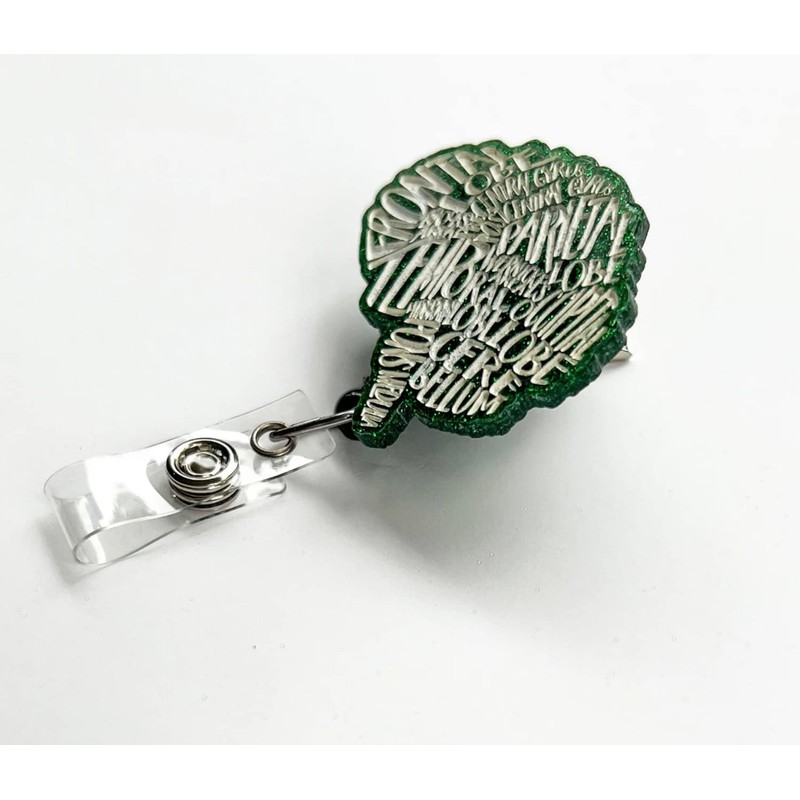 Generic Anatomical Brain Badge Reel - Typographical ID Holder for
