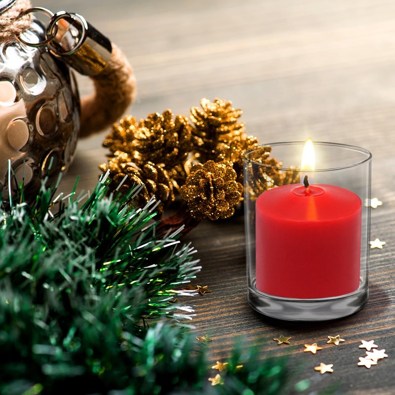 9-Pack 1.25-Inch Red Votive Candles, Unscented Small Tealight Candle for