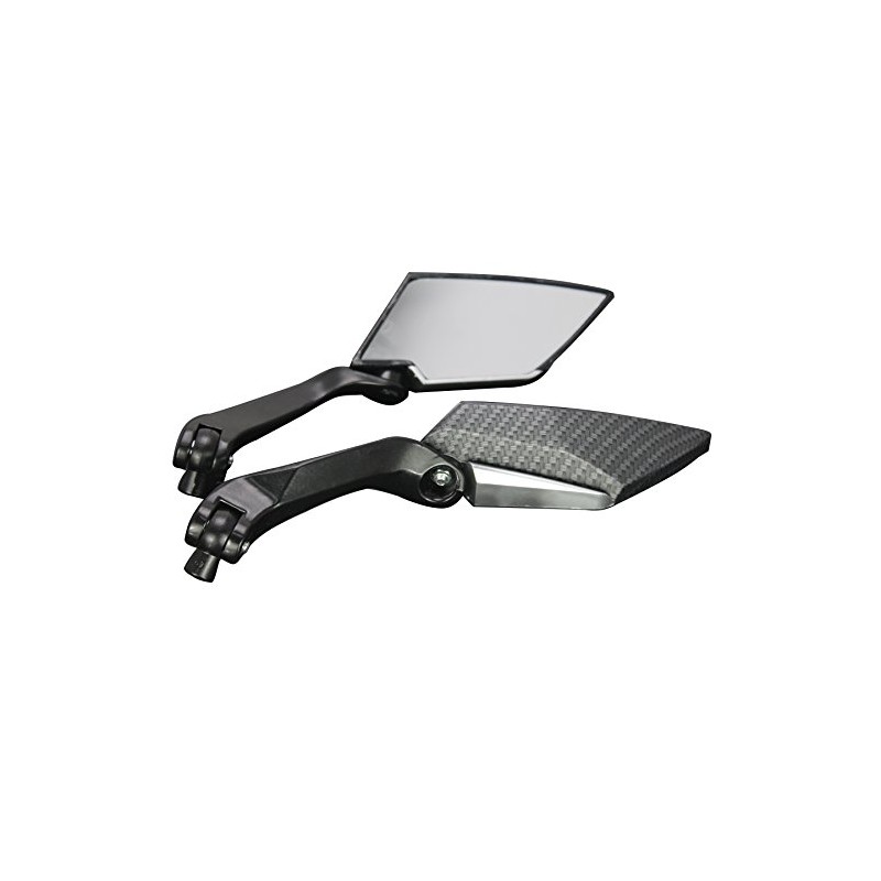 MotorToGo Black Carbon Mini Motorcycle Mirrors for 2012 Yamaha YZF