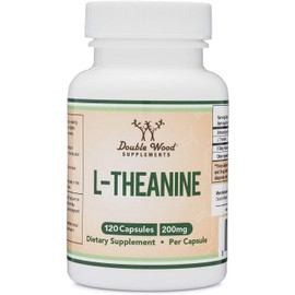 L-Theanine 200mg Double Strength - Supports Health Sleep Response and Relaxation - 120 Capsules (Third Party Tested, Gluten Free, Vegan) by Double Wood