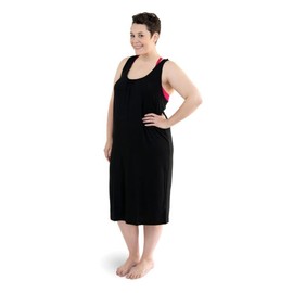 Bamboobies Women's Nightgown, Maternity Clothing for Breastfeeding, Black, X-Large