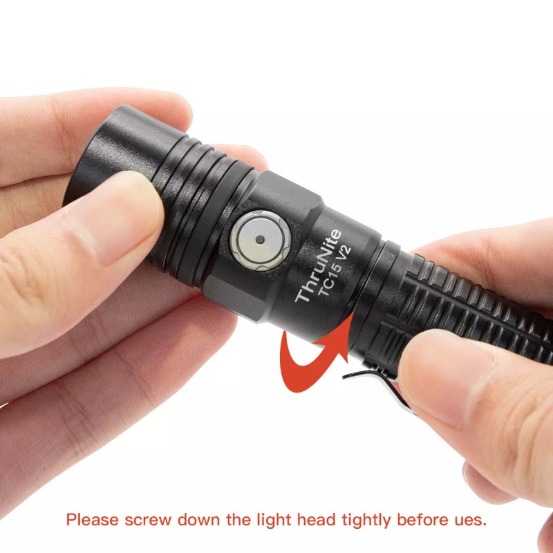 ThruNite TC15 V2 2531 Lumens USB Rechargeable Flashlights black -