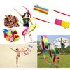 Dance Ribbons Rainbow Streamers Rhythmic Gymnastics Ribbon Baton Twirling Wands