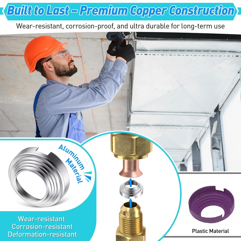 Saillong SAE Flare Connections, Hydraulic Flare Fitting for Refrigeration Leaks,