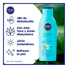 NIVEA SUN Crema Hidratante después del Bronceado After Sun Hidratante (200 ml), Enriquecido con Aloe Vera y Ácido Hialurónico para un Alivio Instantán