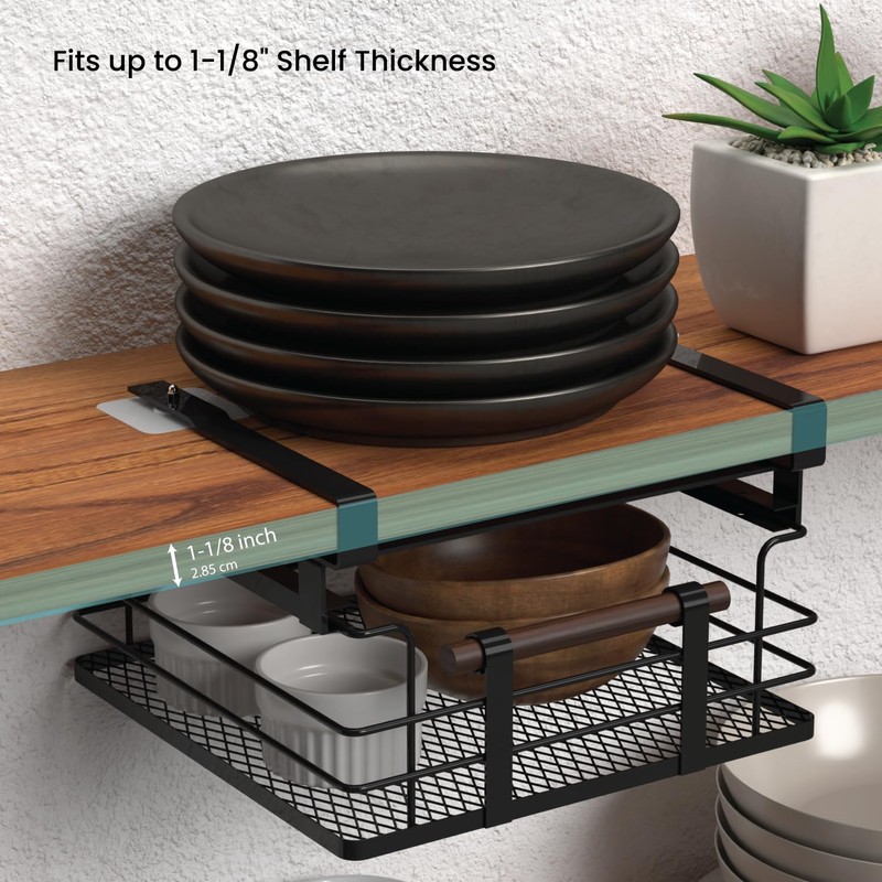 Home Zone Living 2-Pack Under Shelf Pull-Out Drawer Kitchen Cabinet
