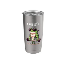 Gym Day Weight Lifting Training Outfit Frog Dumbbells Stainless Steel Insulated Tumbler