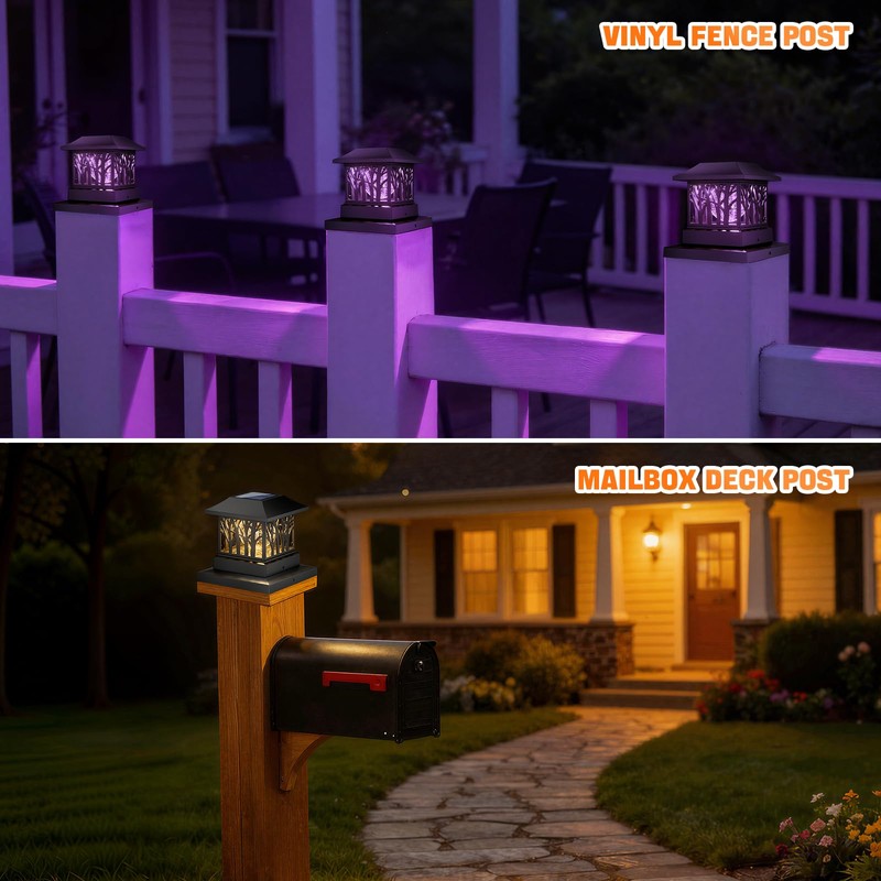 Viewsun 8 Pack Solar Post Cap Lights, Outdoor Fence Solar