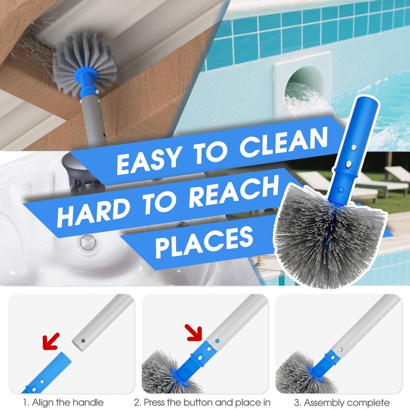 TidyMister 3-in-1 Pool Cleaning Kit Full Set - 18in Rounded