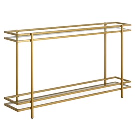 Robillard 52'' Wide Rectangular Console Table in Brass