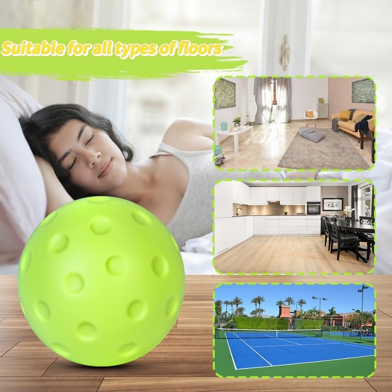 Liahelianx Noise-Reducing Foam Pickleballs-Soft PU Practice Balls for Indoor/Outdoor Training,
