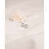 Women's Pearl Earrings Grey Freshwater Cultured Pearls Button Shape Grey
