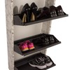 KASER Shoe Storage Cabinet - Wood & Metal 3 Drawer