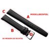 28 mm Extra Wide Calfskin Watch Strap Black Silver-Coloured Pin