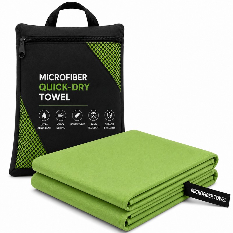 Microfiber Quick Dry Towel with Carry Bag – Ultra Absorbent